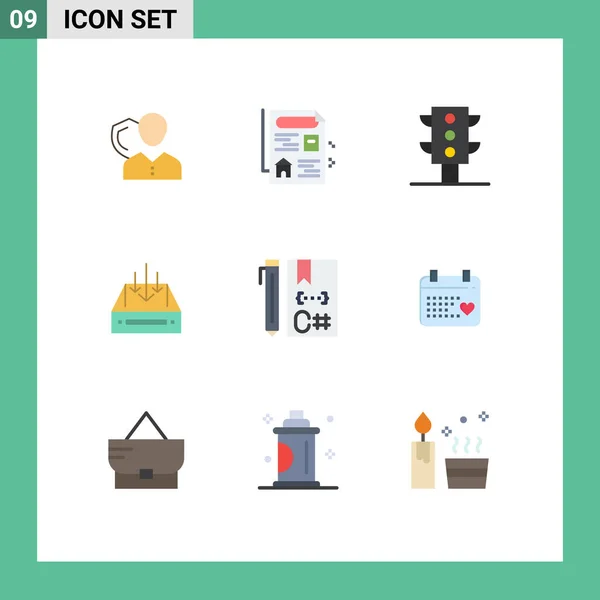 Stock Vector Icon Pack Líneas Señalización Símbolos Para Entrega Caja — Vector de stock