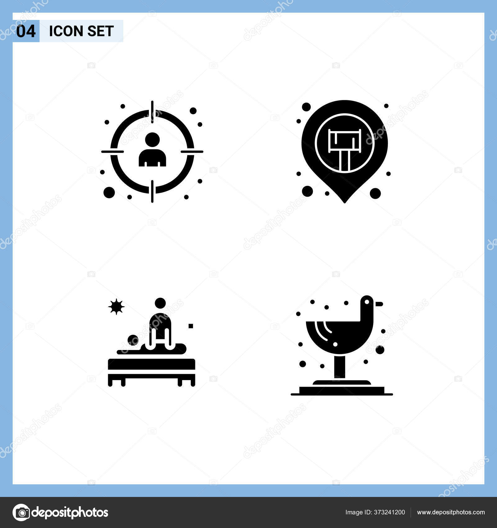 Векторный Набор Простых Символов Управления Спина Цель Карта Уход.