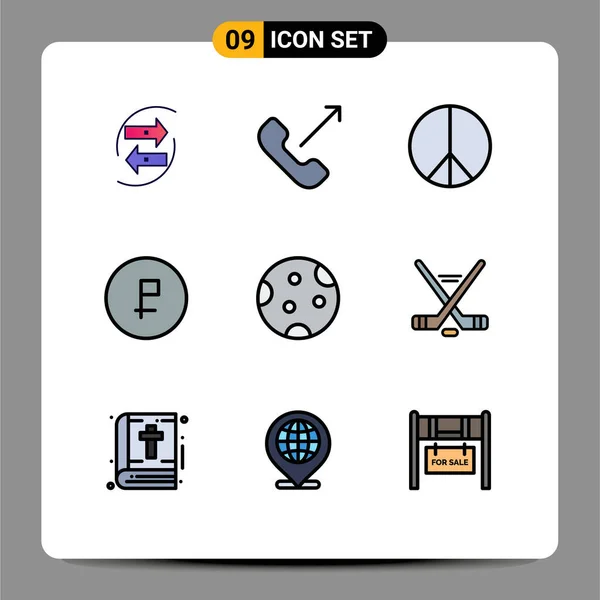 Universal Icon Symbols Group Modern Filledline Flat Colors Ruble Currency —  Vetores de Stock