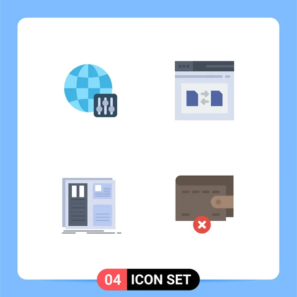 Set Modern Icons Symbols Signs World Grid Page File Layout — Stock Vector