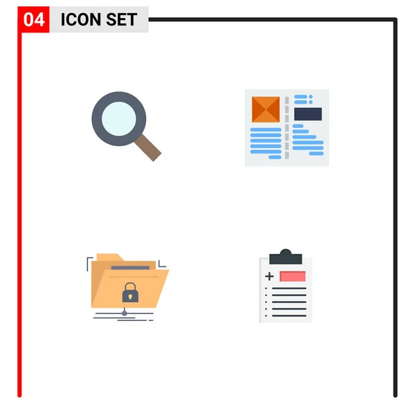 Creative Icons Modern Signs Sysymbols Magnifier Encryption Find Design Folder — Archivo Imágenes Vectoriales