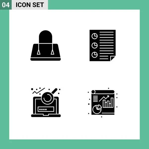 Creative Icons Modern Signs Sysymbols Bag File Data Page Login — Vector de stock
