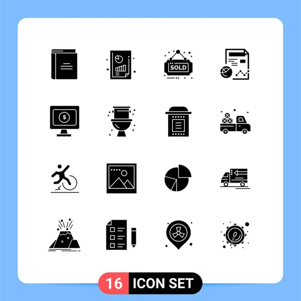 Stock Vector Icon Pack Line Signs Symbols Business Profile Graph — 스톡 벡터