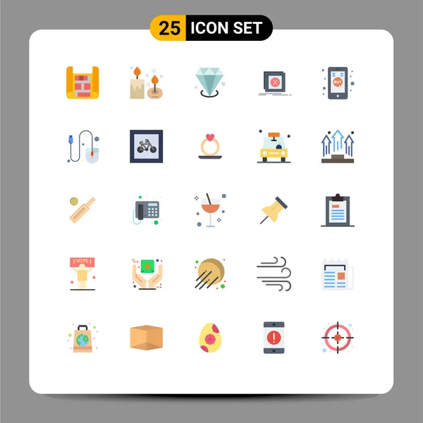 Set Modern Icons Sysymbols Signs Click Mobile Problem Diamonf Message — Archivo Imágenes Vectoriales