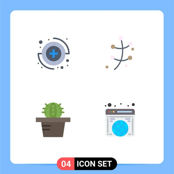 Mobile Interface Flat Icon Set Mit Piktogrammen Der Erfassung Global — Stockvektor