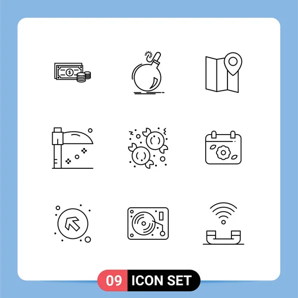 Creative Icons Modern Signs Sysymbols Candy Holiday Ddos Halloween Marker — Archivo Imágenes Vectoriales