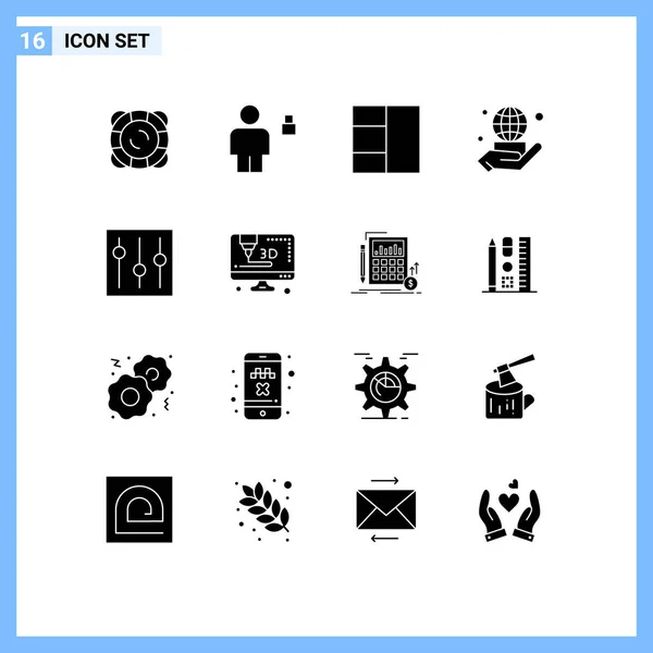 Set Modern Icons Sysymbols Signs Interface Basic Padlock Network World — Vector de stock