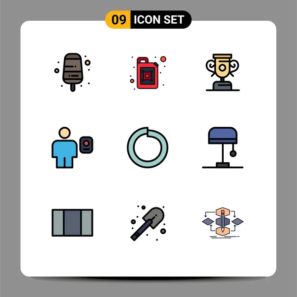 Stock Vector Icon Pack Mit Zeilenzeichen Und Symbolen Für Schreibtisch — Stockvektor