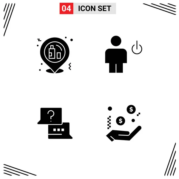 Creative Icons Modern Signs Sysymbols Celebration Job Placeholder Energy Laptop — Vector de stock