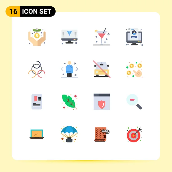 Moderne Sett Med Flate Farger Symboler Som Eksempel Publikum Alkohol – stockvektor