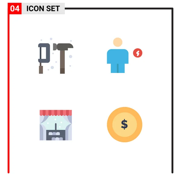 Creative Icons Modern Jelek Szimbólumok Kemping Ember Fogaskerék Test Város — Stock Vector