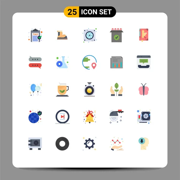 Modern Set Flat Colors Pictograph Book Ready Track Product Fan — Vector de stock