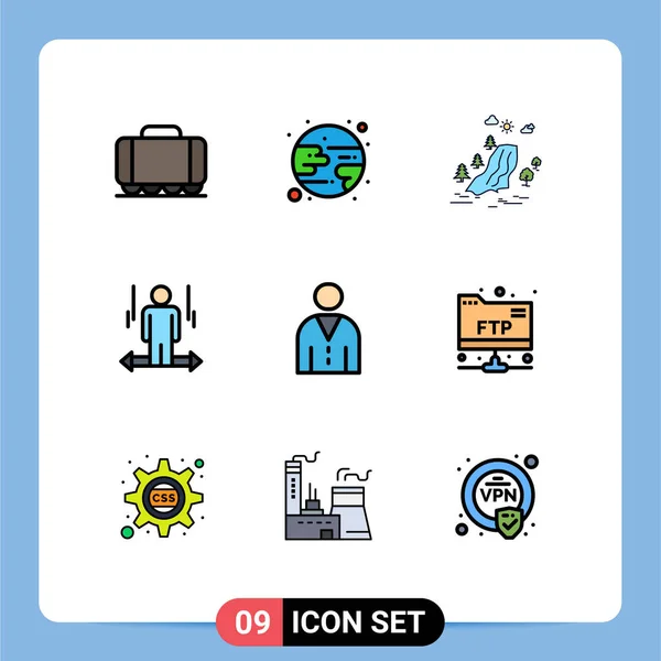 Creative Icons Modern Jelek Szimbólumok Emberi Jobb Fájdalom Bal Ember — Stock Vector