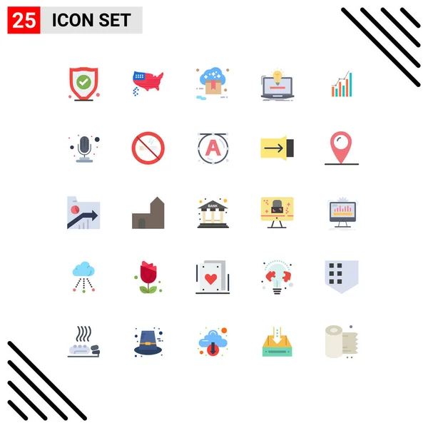 Creative Icons Modern Signs Symbols Graph Bulb Online Idea Laptop — Stock Vector