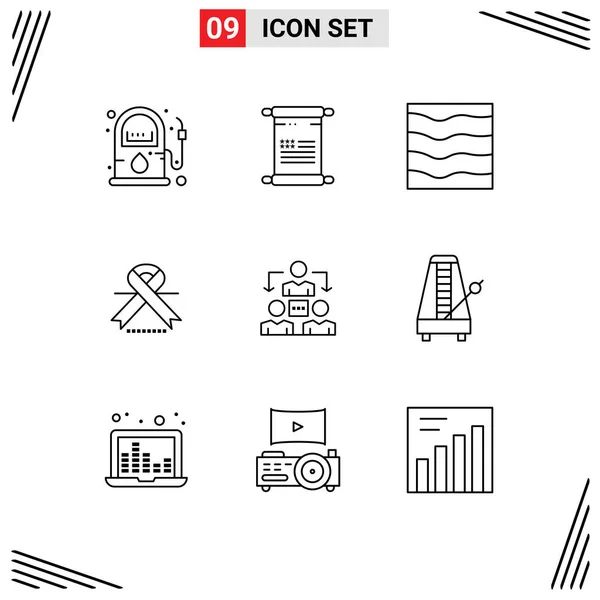 Stock Vector Icon Pack Line Signs Symbols Connection Ribbon Nature — Stockový vektor