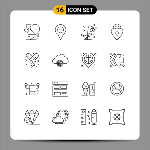 Creative Icons Σύγχρονα Σημάδια Και Σύμβολα Της Κάψουλας Αγάπη Μείον — Διανυσματικό Αρχείο