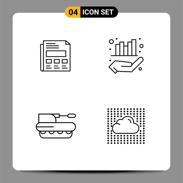 Modern Set Filledline Flat Colors Pictograph Report Howitzer Presentation Graph — Stock Vector