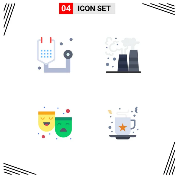 Mobile Interface Flat Icon Set Pictograms Disease Masks Health Gas — Archivo Imágenes Vectoriales