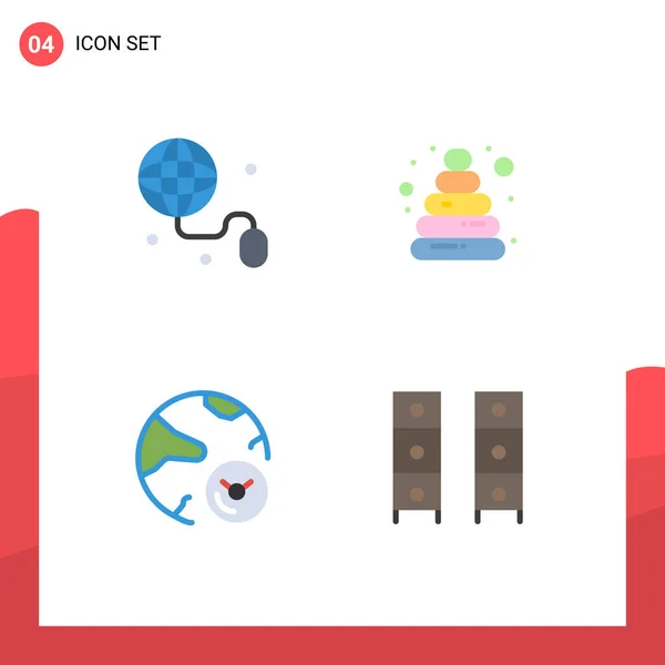 Pack Modern Flat Icons Sinais Símbolos Para Mídias Impressão Web —  Vetores de Stock