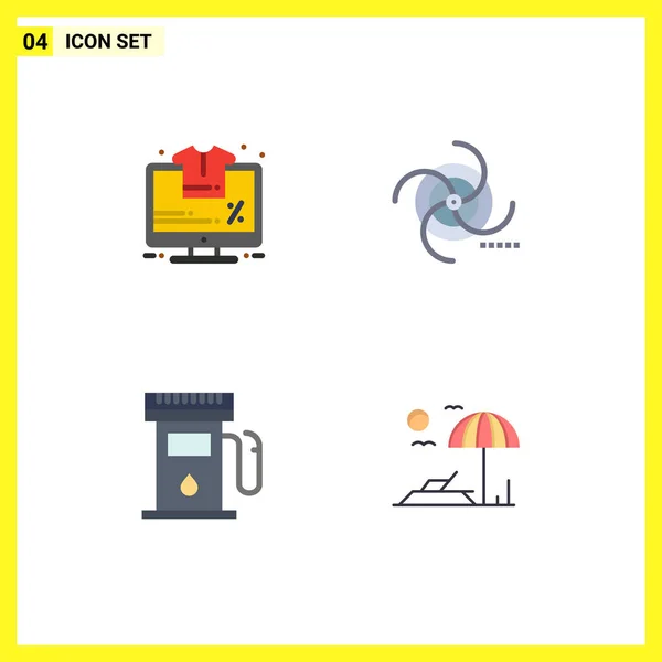 Pictogram Set Simple Flat Icons Monitor Gas Sale Field Maps — Stock Vector