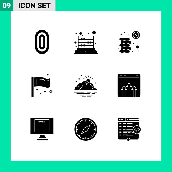 Stock Vector Icon Pack Líneas Símbolos Para Elementos Globales Bandera — Archivo Imágenes Vectoriales