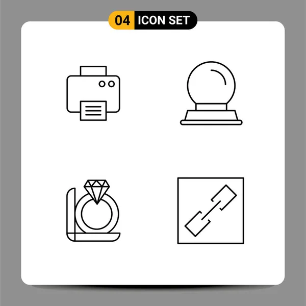 Universal Icon Symbols Group Modern Filledline Flat Colors Printer Gift — Διανυσματικό Αρχείο