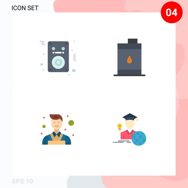 Universal Flat Icons Set Web Mobile Aplicações Áudio Pintor Jogador — Vetor de Stock