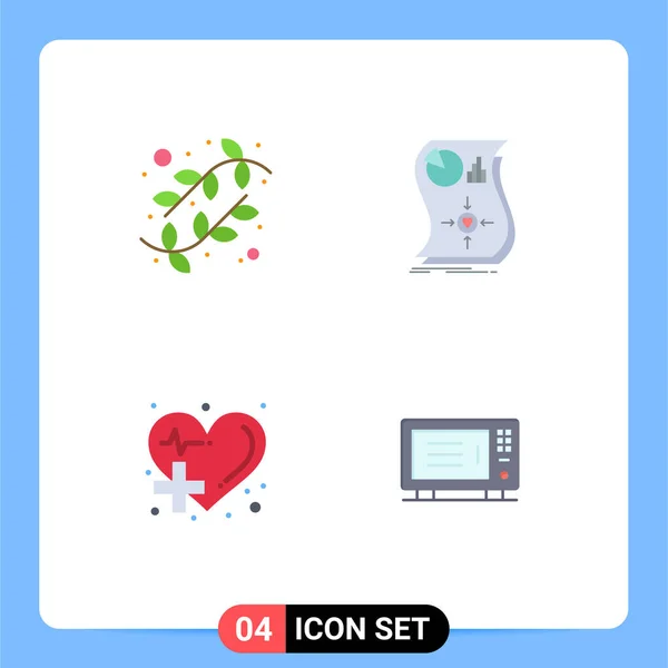 Interface Utilisateur Icône Plate Pack Signes Symboles Modernes Bourgeons Soins — Image vectorielle