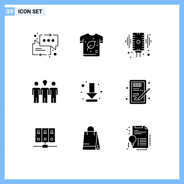 Stock Vector Icon Pack Line Signs Symbols Motivation Daybed Shirt — 스톡 벡터