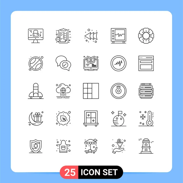 Universal Icon Symbols Group Modern Lines Flower Medical Watch Heart — Stockvektor