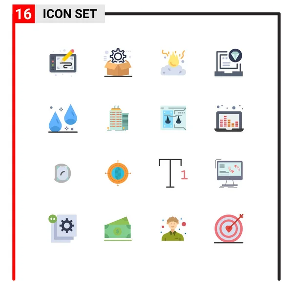 Universal Icon Symbols Group Modern Flat Colors Code App Setting — Stock Vector