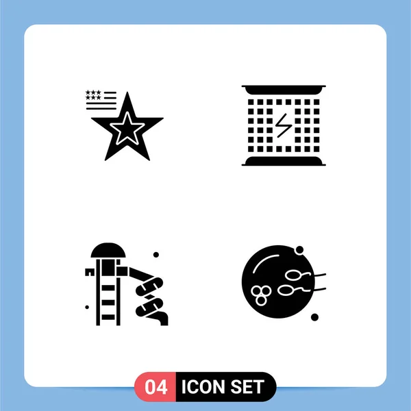 상업용 Glyphs 패키지 슬라이더 Usa Editable Vector Design Elements — 스톡 벡터