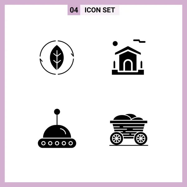 Universal Icon Symbols Group Modern Solid Glyphs Energy Space Power — Stock Vector