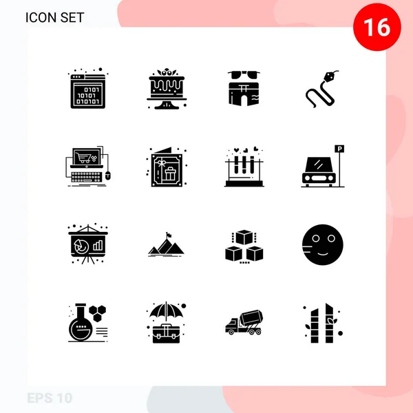 Universal Icon Symbols Group Modern Solid Glyphs Cart India Perenang - Stok Vektor