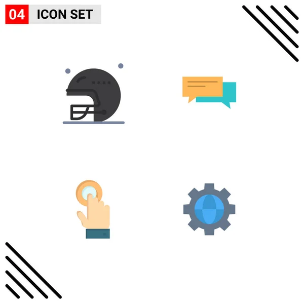 Pack Modern Flat Icons Signs Symbols Web Print Media Football — Stock Vector