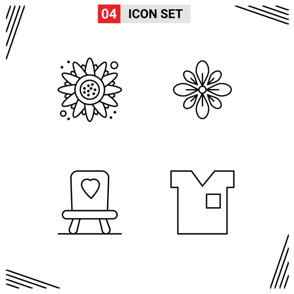 Filledline Flat Colors Signs Symbols Autumn Holi Thanks Organation Chair — 스톡 벡터