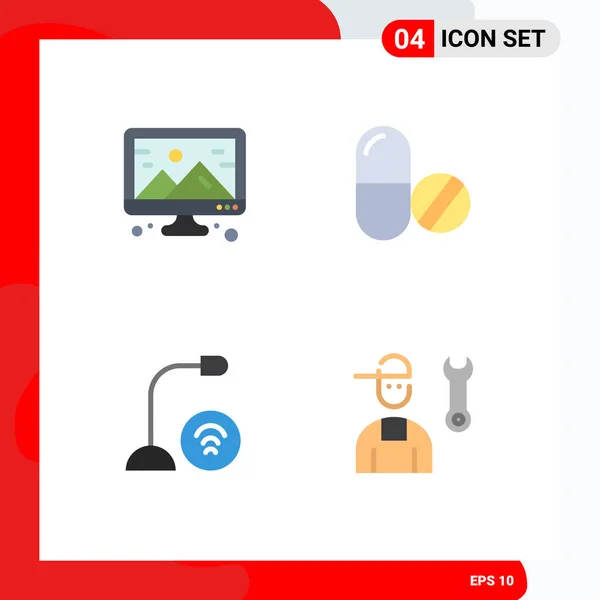 User Interface Pack Basic Flat Icons Creative Devices Design Pills — Διανυσματικό Αρχείο