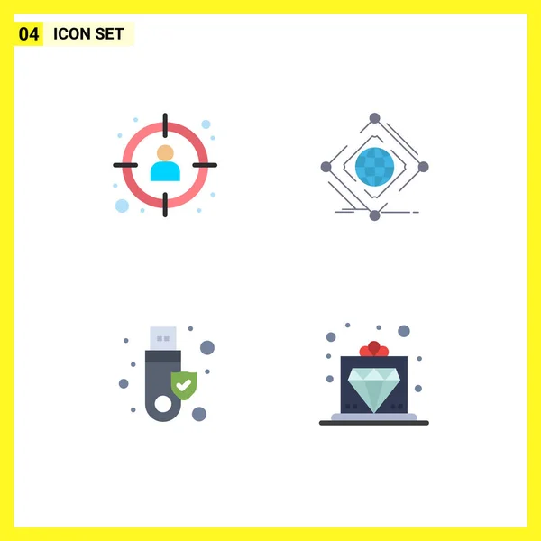 Set Modern Icons Symbols Signs Management Web Target Global Signature — Stock Vector