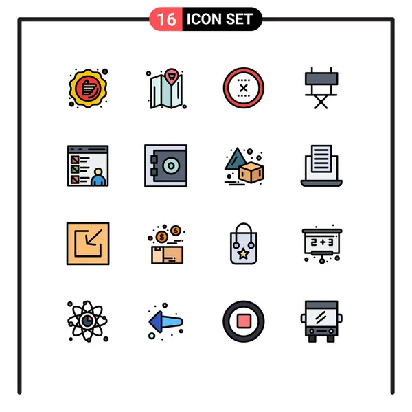 Universal Icon Symbols Group Modern Flat Color Filled Lines App — 스톡 벡터