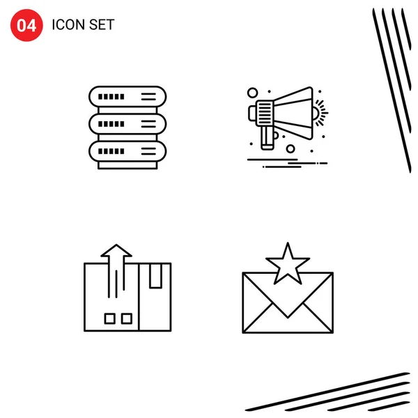 Stock Vector Icon Pack Líneas Símbolos Para Computación Carga Almacenamiento — Archivo Imágenes Vectoriales