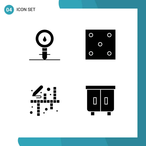 Editable Vector Line Pack Simple Solid Glyphs Biochemistry Activities Chemistry — Stock Vector