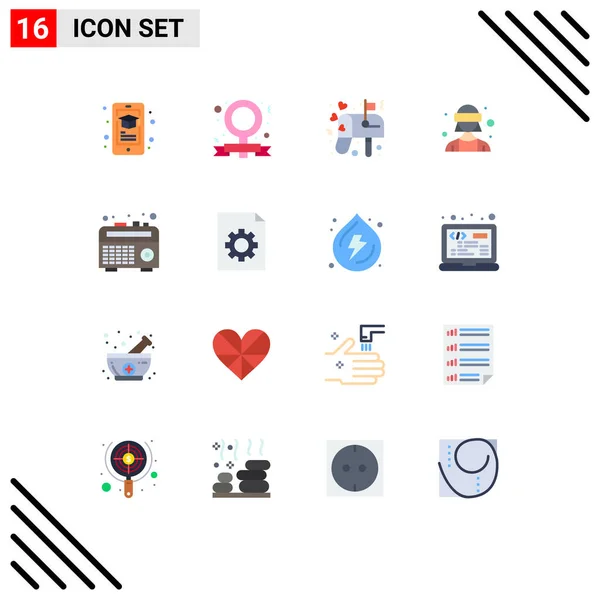 Set Modern Icons Symbols Signs Education Letter Smartphone Feminism Mail — Stock Vector
