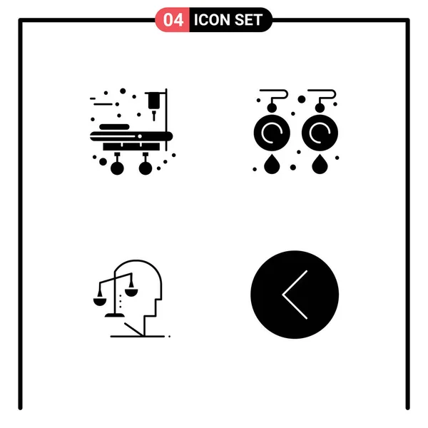 장비의 Glyphs 귀걸이 Editable Vector Design Elements — 스톡 벡터