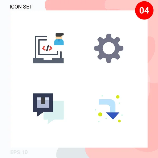 User Interface Flat Icon Pack Modern Signs Symbols Coding Delivery —  Vetores de Stock