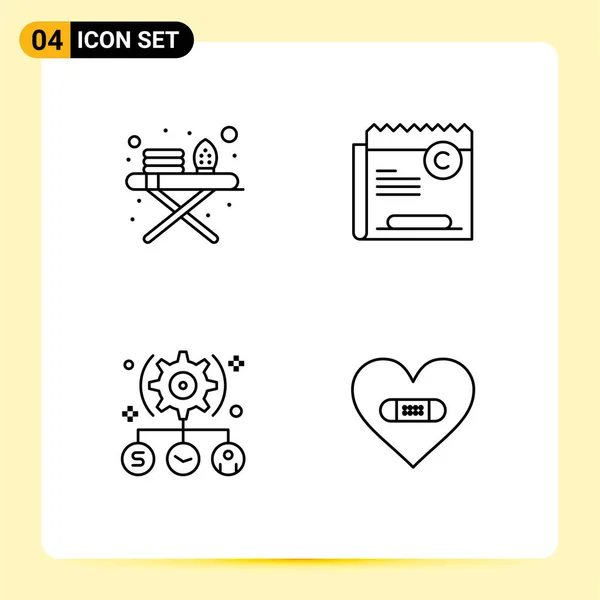 Set Modern Icons Sysymbols Signs Ironing Board Everything Copy Right — Vector de stock