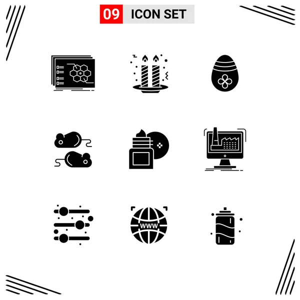 Set Modern Icons Sysymbols Signs Body Lotion Test Night Party — Vector de stock