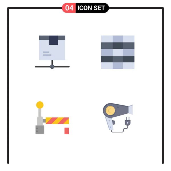 Icônes Créatives Signes Modernes Symboles Livraison Station Produit Wireframe Cheveux — Image vectorielle
