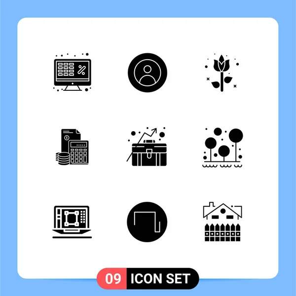 Set Modern Icons Sysymbols Signs Debt Accumulation User Investment Flower — Vector de stock