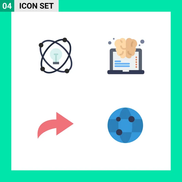 Set Icone Moderne Simboli Segni Idea Rifare Disegno Successo Globale — Vettoriale Stock