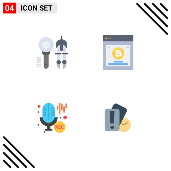 Pack Creative Flat Icons Search Mic Tool Comparing Professional Editable — Stock Vector